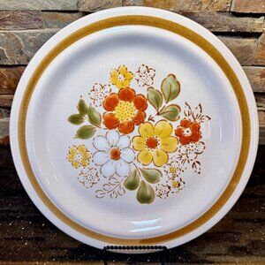 Vintage 11'' dinner plate / Decorated Pebble Stone exclusively for Sigma